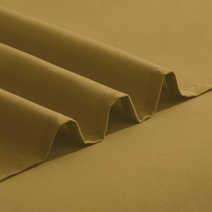 Elegant Comfort Luxurious 1500 Premium Hotel Quality Microfiber Three Line Embroidered Softest 4-Piece Bed Sheet Set, Wrinkle and Fade Resistant, Twin/Twin XL, Bronze