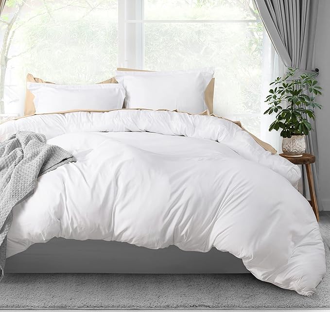 Utopia Bedding Duvet Cover Queen Size - 3 Piece with Zipper Closure - 1 Comforter Cover 90X90 Inches & 2 Pillow Shams 20X26 Inches (Pack of 10, White) Comforter Not Included