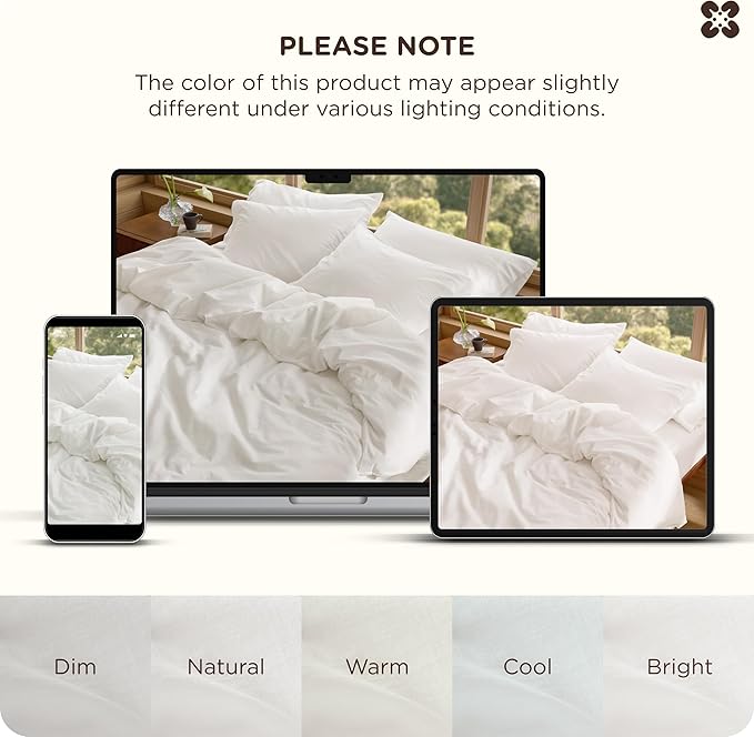 Bedsure Cotton Duvet Cover King - Luxury Slub Weave 100% Cotton Duvet Cover with a Linen Like Textured, Easy Change Durable Bedding, Coconut White, 104" x 90"