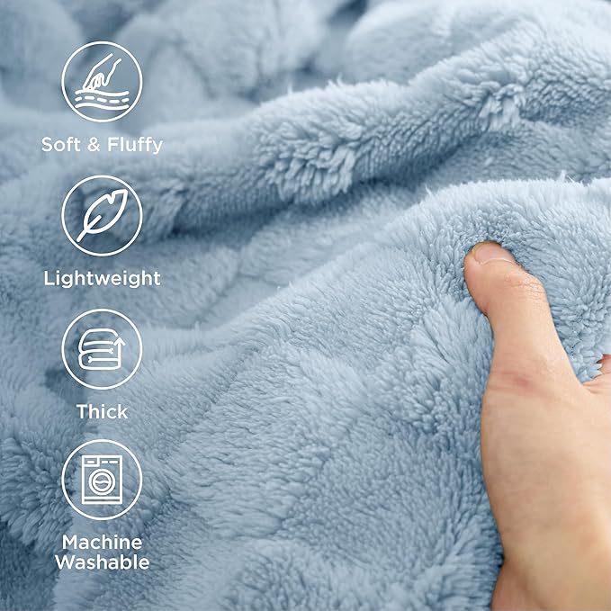 Bedsure GentleSoft Light Blue Throw Blanket for Couch - Super Soft Cozy Blankets Gifts for Women Men Girls, Cute Small Fleece Throws for Bedroom Home Decor, 50x70 Inches