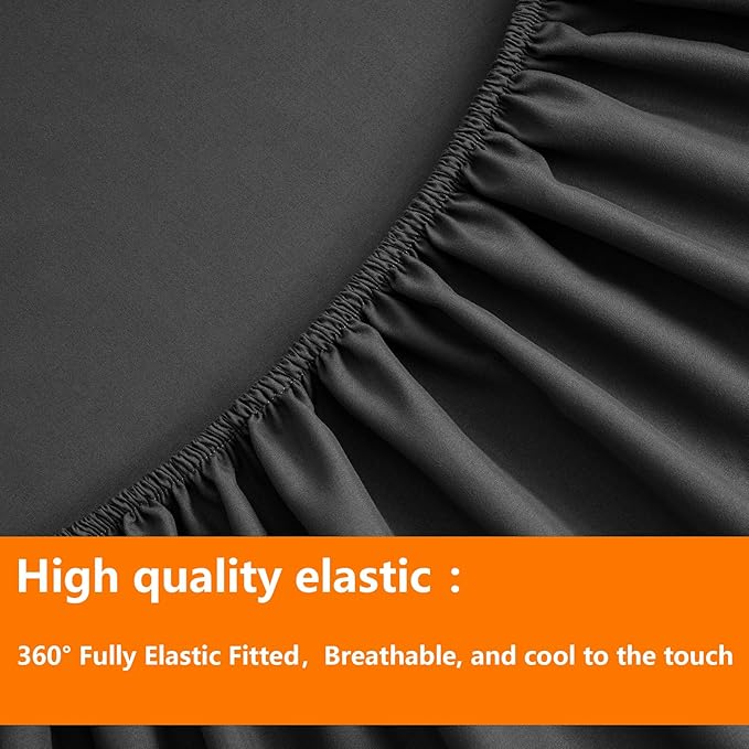 TAIMIT Dark Grey Twin Size Comforter Set - 5 Pieces, Bed in a Bag Bedding Sets with All Season Soft Quilted Warm Fluffy Reversible Comforter,Flat Sheet,Fitted Sheet,1 Pillow Shams,1 Pillowcases