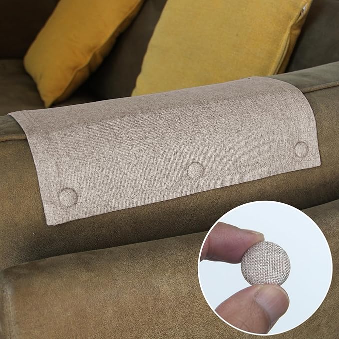 Flax Covered Button Twist Pins - for Bed Skirts Pins,Sofa,Upholstery,Armchair Caddies, Armrest Covers, Slipcovers (24, Light Brown)