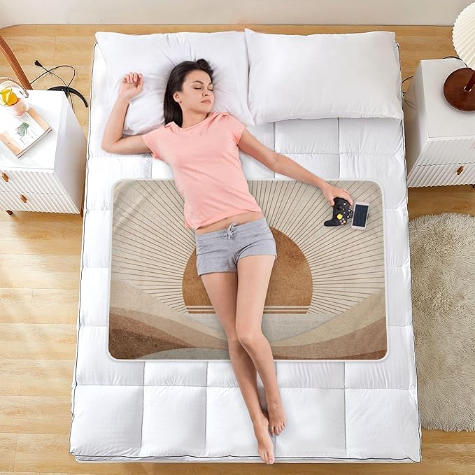 Waterproof Bed Pad Reusable Changing Pad Toddler Mattress Protector Large Pee Pad Baby Diaper Pad Soft Washable Liner Boho Sun