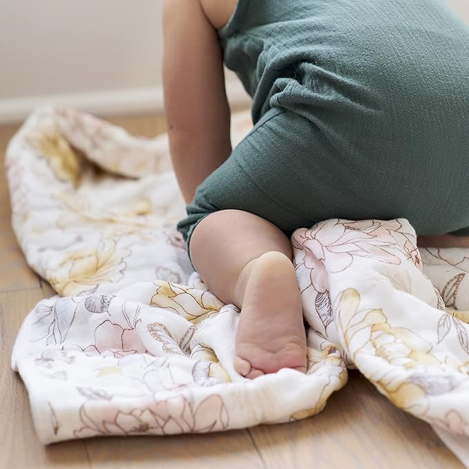 aden + anais Boutique Organic, 100% Organic Cotton Muslin Baby Blanket Crib Bedding for Newborn Baby and Toddler, Nursery Blanket for Boys and Girls, Baby Registry and Shower Gift - Earthly, Rosewood