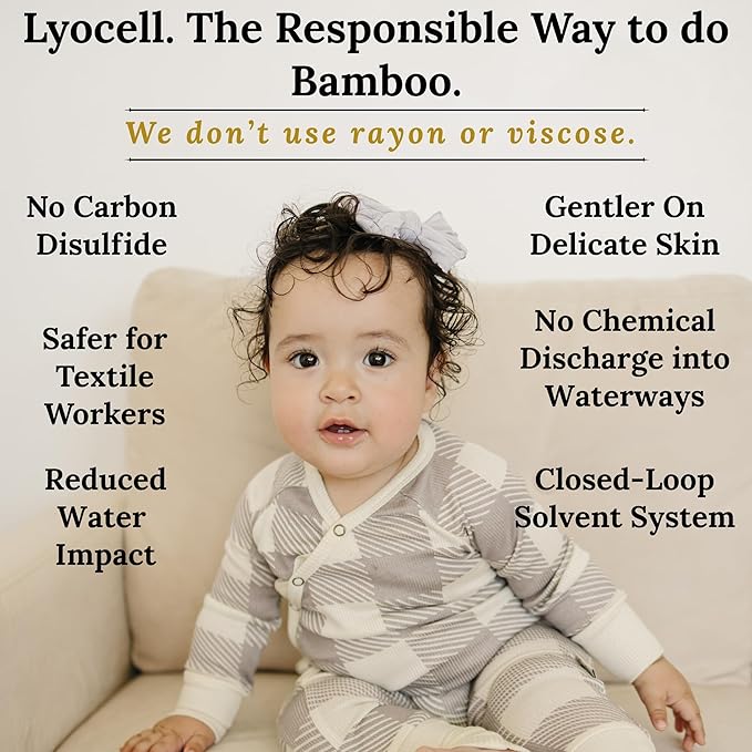 Fifi & Ry 100% Lyocell from Bamboo Baby Pajamas, Ribbed & Breathable – Gentle on Sensitive Skin, Unisex Convertible Footie