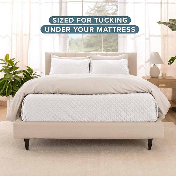 Bare Home Coverlet Set - Twin/Twin Extra Long - Lightweight Bed Decor - Comforter Alternative - All-Season Quilted Bedspread (Twin/Twin XL, White)
