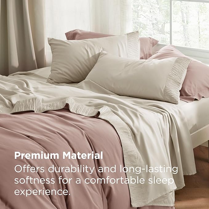 Bedsure Twin Sheets Set - 3 Pieces Soft Twin Bed Sheets - Breathable & Cooling - Hotel Luxury - Easy Care Polyester Microfiber Bedding for Women, Men, Linen