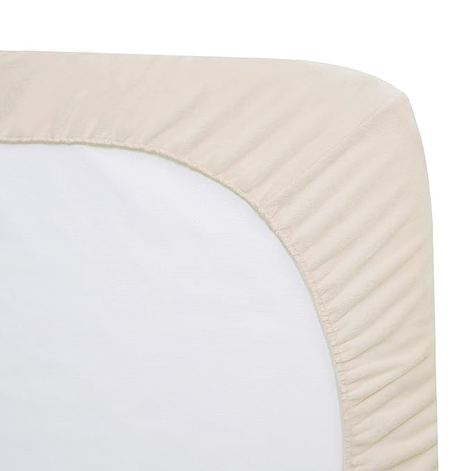 American Baby Company Heavenly Soft Chenille Fitted Crib Sheet 28" x 52", Warm and Cozy Neutral Chenille Sheet, Cream, for Boys and Girls, Fits Crib and Toddler Bed mattresses