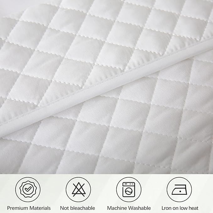 Full Size White Bed Skirt with 14-Inch Drop, Easy Fit Wrap-Around Cover for Bed, Wrinkle-Free and Fade-Resistant Box Spring Cover. (White Grid, Full)
