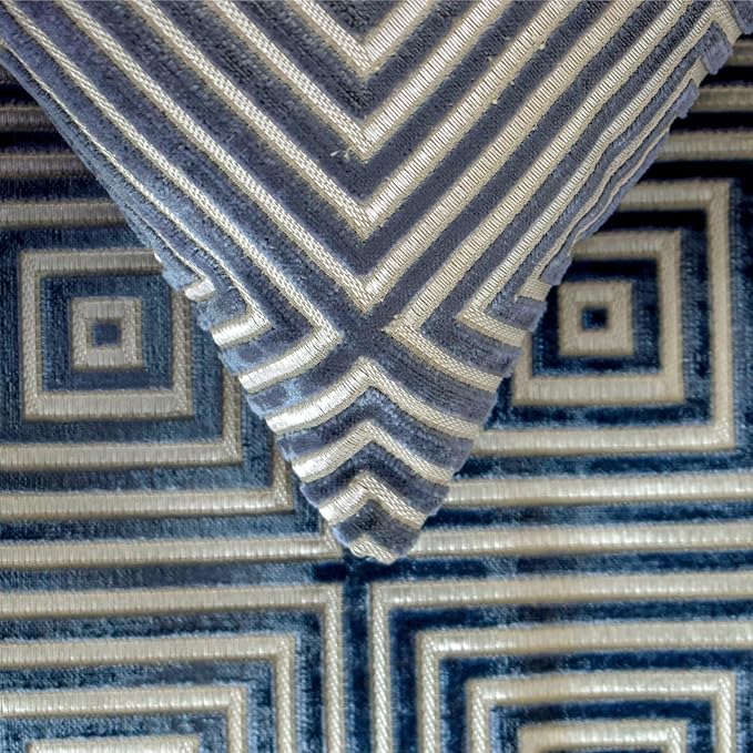 The HomeCentric Blue Bed Runner for King/Queen/Twin Velvet Decorative Bed Scarf 53"x18" Bed Runner Without Pillow Cover, Geometric Bed Scarf Bedroom Décor Accent - Sapphire Mirage