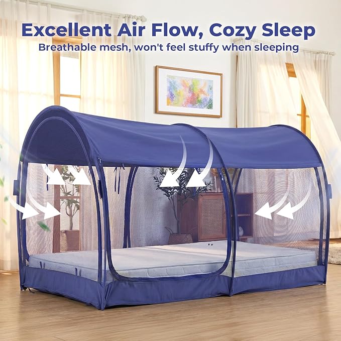 LEEDOR® Bed Tent Dream Tents Bed Canopy Shelter Cabin Indoor Privacy Warm Breathable Pop Up Twin/Full/Queen for Kids and Adult Patent Pending(Mattress Not Included)
