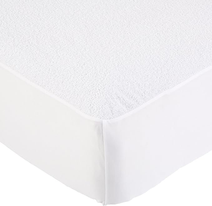 Amazon Basics Waterproof Breathable Mattress Protector,Full Size,18 inch Deep,Machine Washable,White,(Pack of 6)