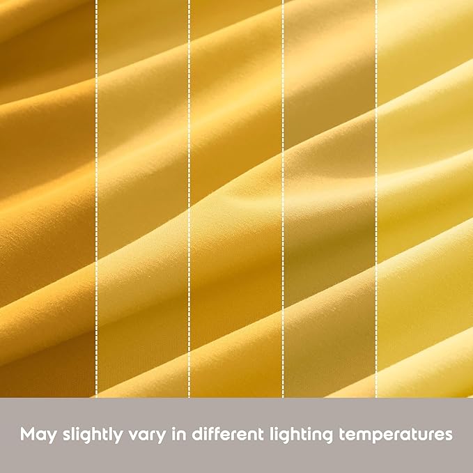 Nestl Full XL Sheet Set - Luxury 1800 Ultra-Soft Microfiber Full Extra Long Bed Sheets - Double Brushed - Deep Pockets - Easy Fit - 4 Piece Set - Bedding Sheets & Pillowcases (Full XL, Yellow)