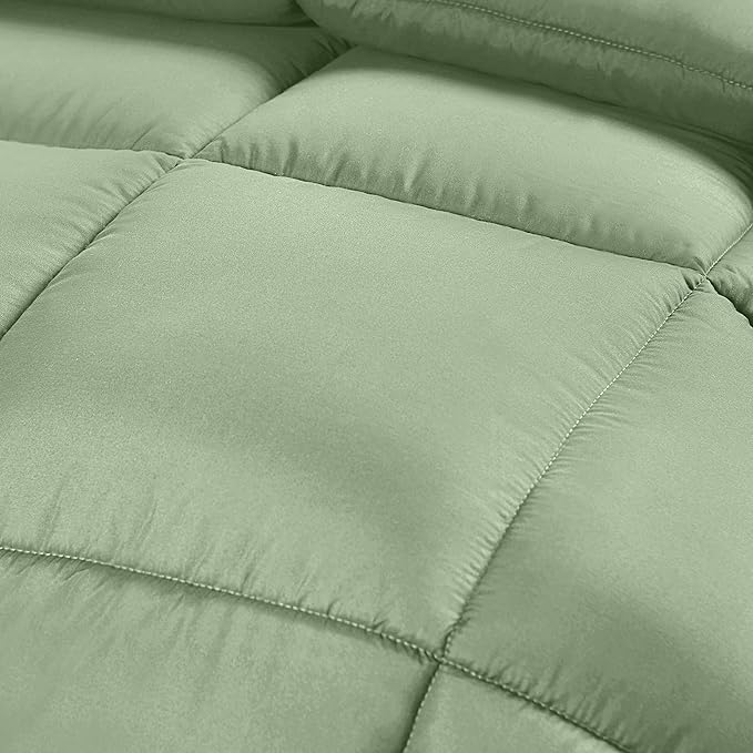 Utopia Bedding Comforter Duvet Insert, Quilted Comforter with Corner Tabs, Box Stitched Down Alternative Comforters Twin Size (Sage Green)