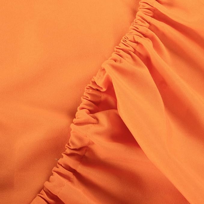 NTBAY Toddler Sheet Set - 3-Piece Microfiber Crib Sheet Set - Flat Sheet, Fitted Sheet, Pillowcase - Solid Toddler Bedding, Orange