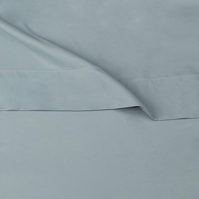 Amazon Basics Lightweight Breathable Super Soft Wrinkle-Free Easy Care Brushed Microfiber 4 Piece Bed Sheet Set with 14-Inch Deep Pockets, Queen, Spa Blue, Solid (Pack of 4)