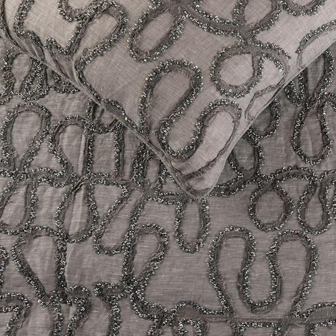 The HomeCentric King Queen Twin Bed Runner Without Pillow Cover, Grey Designer Bed Scarf in Linen with Embroidery, Queen Size 74"x18" Bed Runner Without Pillow Cover, Bed Linen - Grace Forever