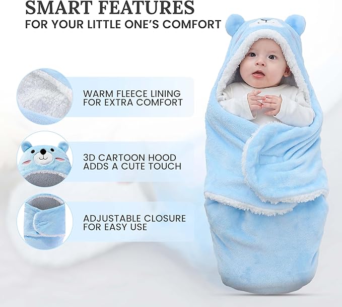 Baby Swaddle Blanket – Ultra Soft Plush Wrap for Newborns 0-6Months, Warm Sherpa Receiving Blanket Essential for Infant Sleep