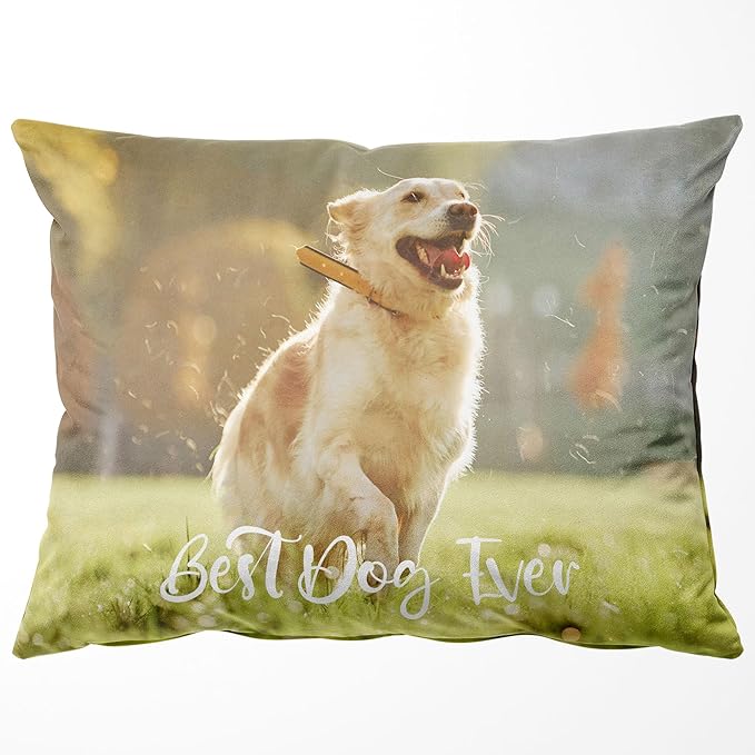 Easycosy Custom Pet Pillow with Picture, Two-Sides Velvet Customized Photo Pillowcase, 20"x30" Personalized Pillowcover with Photo, Custom Love Keepsake Gifts for Women (No Pillow Insert)