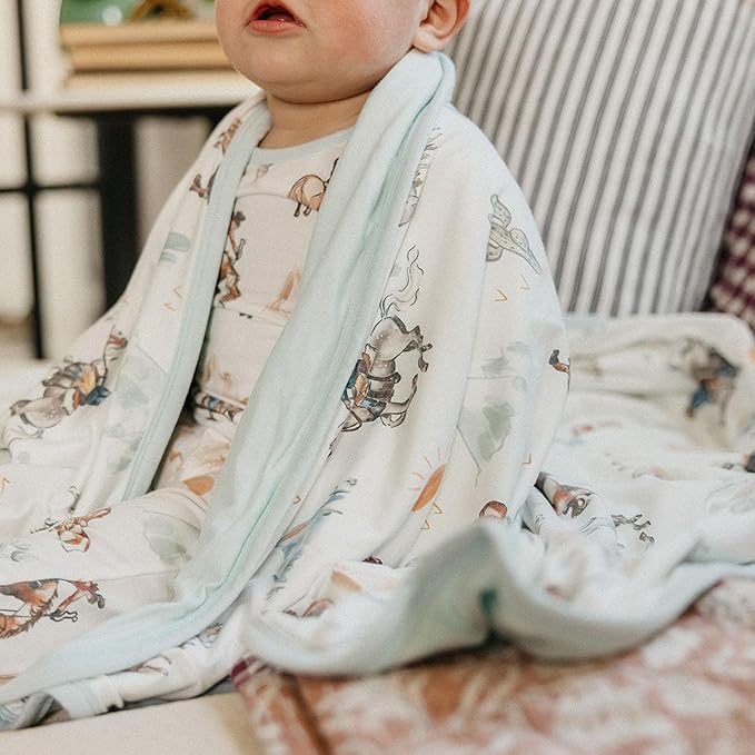 Large Premium Knit Baby 3 Layer Stretchy Quilt Blanket "Boone" by Copper Pearl