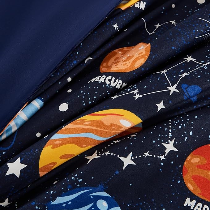 Toddler Bedding Set - 4 Pieces Toddler Comforter Set for Kids Boys,Glow in The Dark Space Bed in A Bag with Sheets