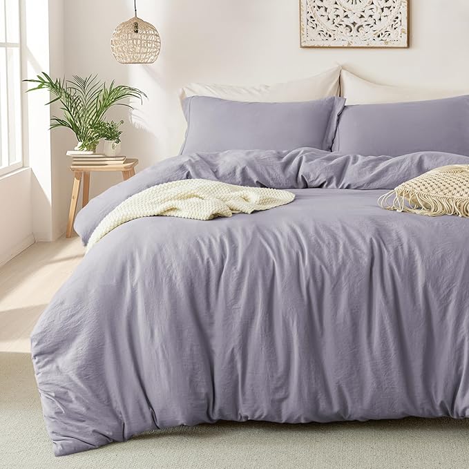 MILDLY Super Soft Duvet Cover 2pcs - 100% Washed Microfiber Comforter Cover Set with Zipper Closure & Corner Ties (No Comforter)