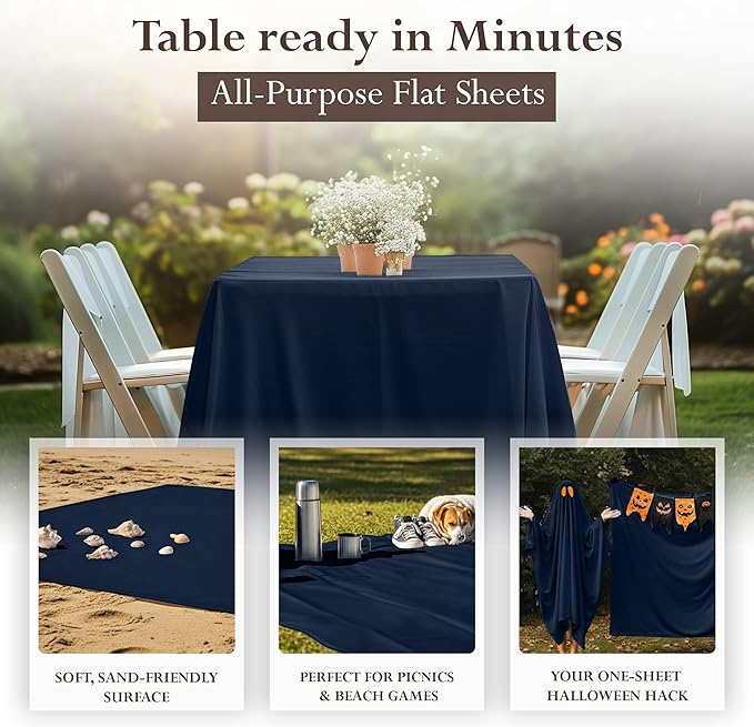 Utopia Bedding Flat Sheet - 1 Pack (Full, Navy) - Soft Brushed Microfiber Fabric - Shrinkage & Fade Resistant Top Sheet - Easy Care Bed Sheet