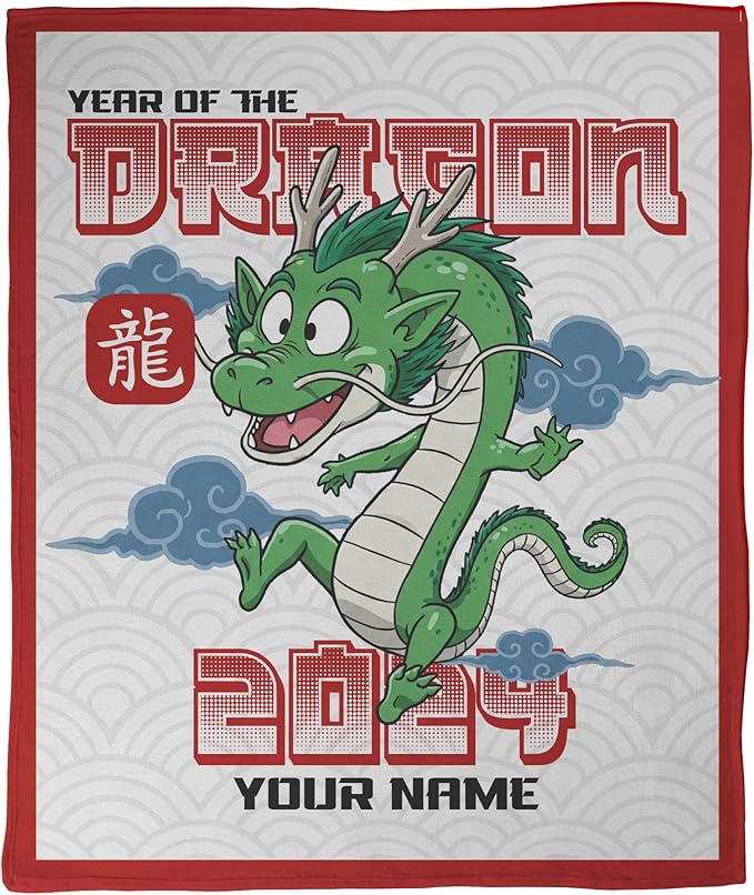FrameStory - Personalized Chinese Astrology Zodiac Animal Birth Year Blanket, Lunar New Year Chinese New Year Festival, 50x60, Sherpa Fleece, Soft Cozy Couch Throw Sofa Blanket; 1-Sided Print