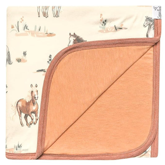 Large Premium Knit Baby 3 Layer Stretchy Quilt Blanket "Montana" by Copper Pearl