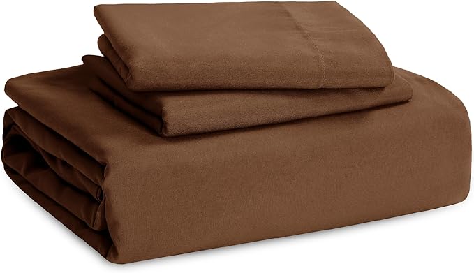 Bedsure Brown Duvet Cover Twin/Twin XL Size - 2 Pieces Prewashed Cotton-Like Polyester Extra Soft Bedding Set, Includes 1 Twin Duvet Cover 68''x90'' with Zipper Closure & 1 Pillow Sham, No Comforter