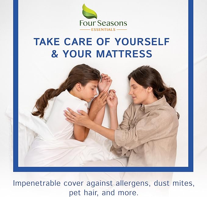 Zippered Olympic Queen Mattress Protector (66"x80") - Super Queen Size Bedbug Waterproof Mattress Cover, Premium Quality Hypoallergenic Bed Encasement