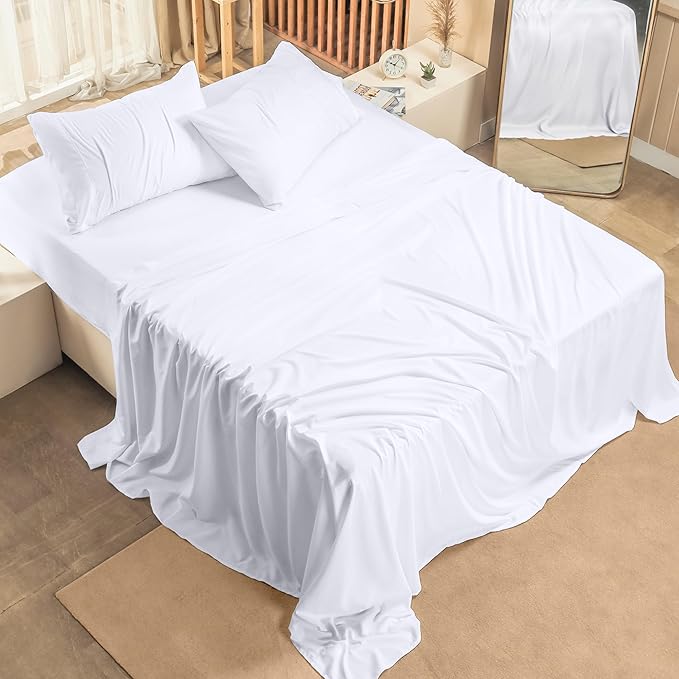 Utopia Bedding King Size Sheet Set - Bulk Pack of 8 Bed Sheets Set - Soft Brushed Microfiber - Deep Pockets - Shrinkage & Fade Resistant - Easy Care (White)