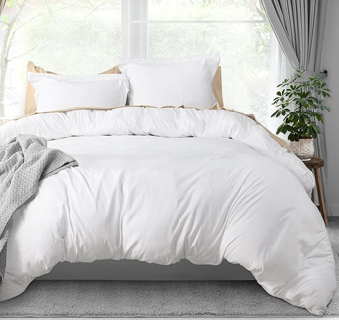 Utopia Bedding Duvet Cover King Size - 3 Piece with Zipper Closure - 1 Comforter Cover 104X90 Inches & 2 Pillow Shams 20X36 Inches (Pack of 8, White) Comforter Not Included