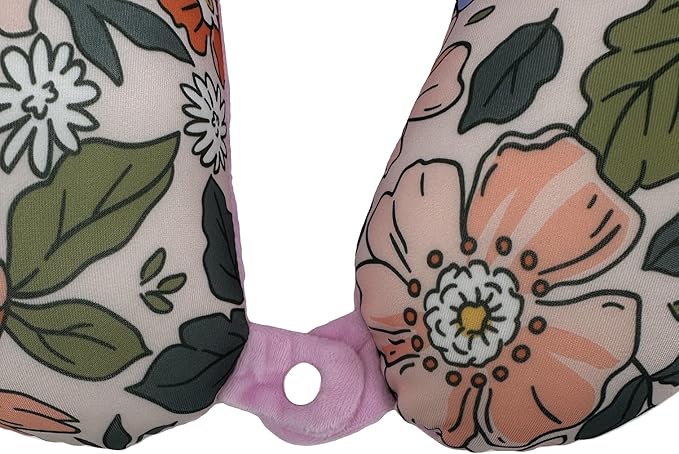 Bookishbunny U Shaped Micro Beads Microbead Neck Head Support Travel Pillow, 12"x12"x4" (PastelFlower)