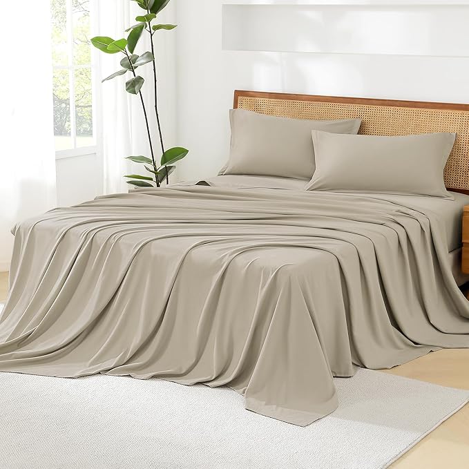 Litanika Light Hazel Queen Size Comforter Set with Sheets - 7 Pieces Bed in a Bag Queen Boho Tufted Complete Bedding Sets with Comforter, Sheets, Pillowcases & Shams
