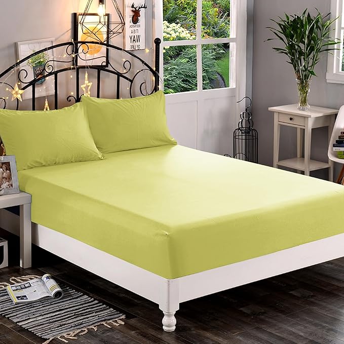 Elegant Comfort 1500 Premium Hotel Quality 1-Piece Fitted Sheet, Softest Quality Microfiber-Deep Pocket up to 16 inch,Wrinkle and Fade Resistant, California King, Pistachio