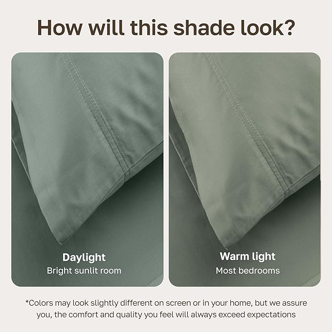 California Design Den Luxury Twin Sheet Set - 100% Cotton, 600 Thread Count Deep Pocket Twin Sheets, Soft Hotel-Quality Bedding with Sateen Weave (Sage Green - Cool Tone)