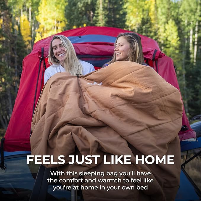 TETON Sports Deer Hunter Sleeping Bag, Warm and Comfortable Camping Sleeping Bag, Teton Tough Canvas Shell for Camping, Hunting, and Cold Weather