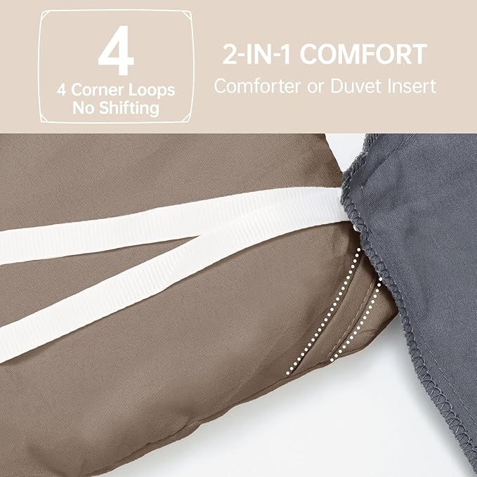 MUXHOMO Queen Comforter Set, All Season Ultra Soft Down Alternative Bedding - 3 Piece Lightweight Bed Set Includes 1 Comforter (90"x90") and 2 Pillow Shams (20"x26"), Brown