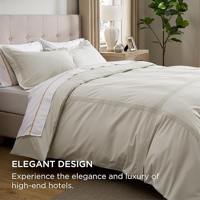 Bedsure 100% Cotton Duvet Cover King Size - Rope Weave Pattern Comforter Cover with Zipper Closure & 2 Pillow Shams, Comforter Sold Separately (Linen, 104"x90")