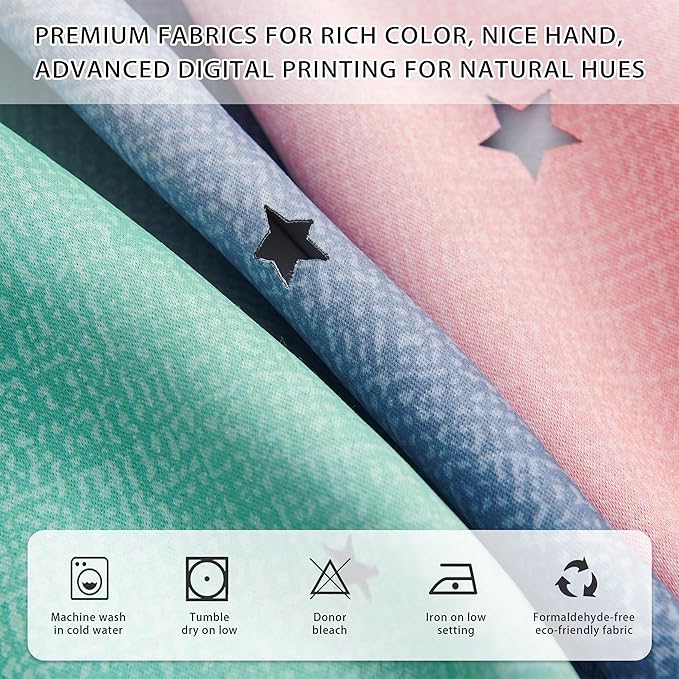 XiDi Pink Grey Green Girls Curtains for Bedroom Rainbow Blackout Short Curtains for Kitchen Cafe Window Room Darkening Kids Childs Nurser Room Wall Decor 72 inches Long 34 inches Wide 2 Panels Set