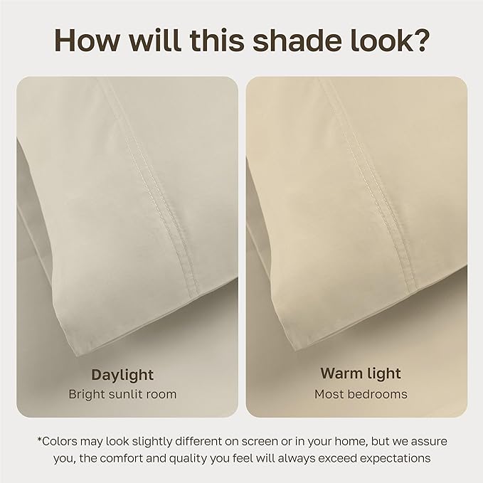 California Design Den Luxury Twin XL Sheet Set - 100% Cotton, 600 Thread Count Deep Pocket XL Twin Sheets, Soft Hotel-Quality Bedding with Sateen Weave - Ivory (Warm Cream)