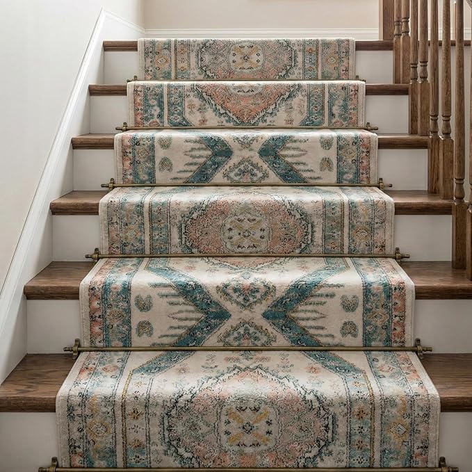 Well Woven Custom Size Runner - Choose Your Length - Jolena Blue & Ivory Vintage Medallion 27 Inch Wide x 90 Feet Long Runner (27" x 90' Runner) Long Rug