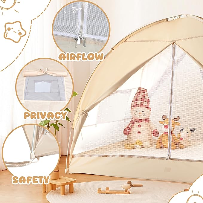 LEEDOR® Bed Tent Dream Tents Bed Canopy Shelter Cabin Indoor Privacy Warm Breathable Pop Up Twin/Full/Queen for Kids and Adult Patent Pending(Mattress Not Included)