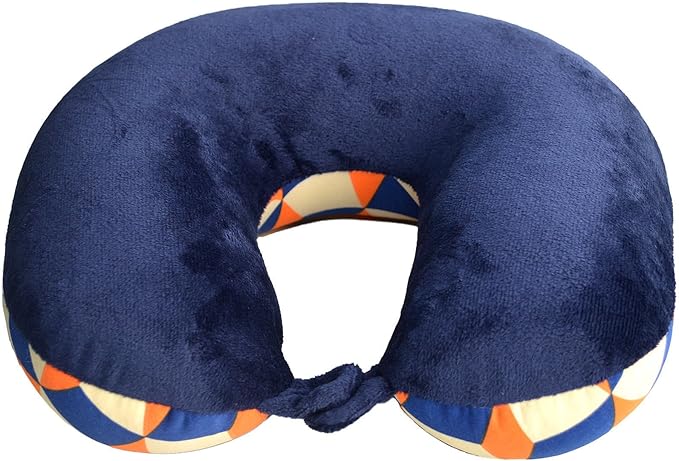 Bookishbunny U Shaped Micro Beads Microbead Neck Head Support Travel Pillow, 12"x12"x4" (BlueOrange)