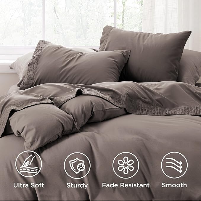 Bedsure Twin XL Sheet Sets Dorm Bedding - 3 Pieces Soft Extra Long Twin Sheets, Hotel Luxury, Easy Care Microfiber for Women, Men, Taupe