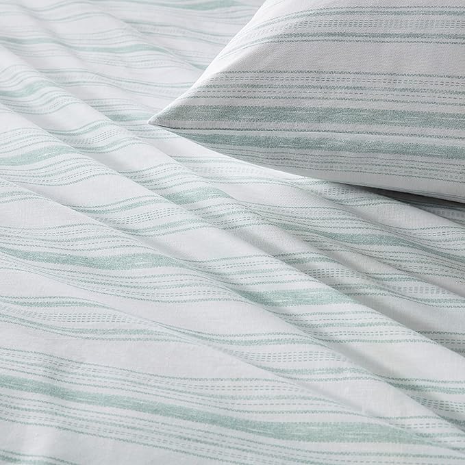 Comfort Spaces 100% Cotton Sheet Set Breathable, Lightweight, Soft with 14" Elastic Pocket Fits up to 16" Mattress, All Season Cozy Bedding, Matching Pillow Case, Full Good Vibes 4 Piece