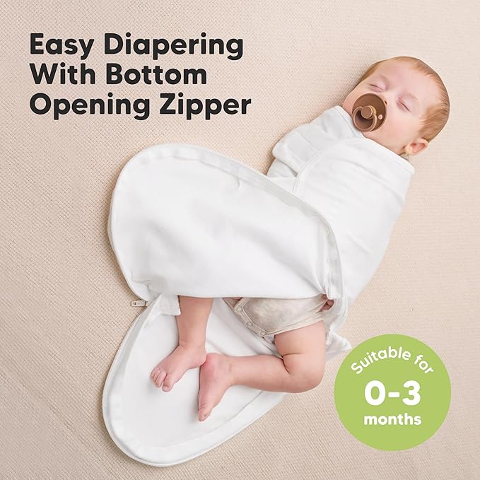 Baby Swaddle Sleep Sacks with Zipper - 3-Pack Swaddles for Newborns 0-3 Months, Infant, Baby Girls, Boys, Soft & Durable Newborn Sleep Sack, Easy Diaper Change Swaddling Blanket (Cloud, OS)