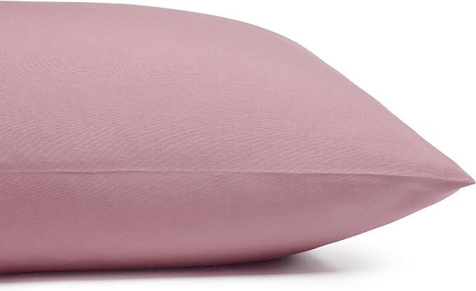 Amazon Basics Lightweight Breathable Microfiber 4-Piece Bed Sheet Set, Queen, Rose, Solid