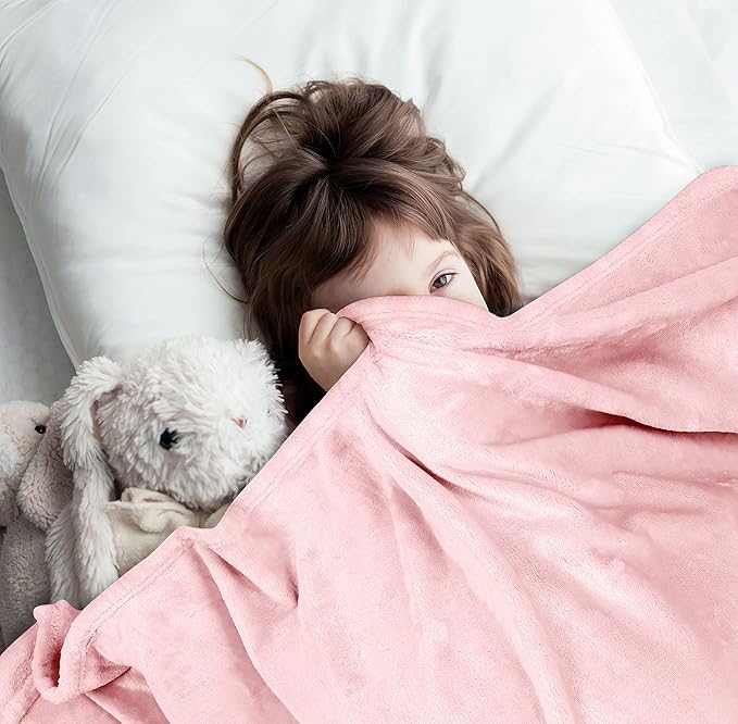 Utopia Bedding Fleece Blanket Twin Size Pink 300GSM Luxury Anti-Static Fuzzy Soft Microfiber Bed Blanket (90x66 Inch)